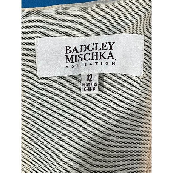 Badgley Mischka Sleeveless Sweetheart Neckline Mermaid Trumpet Maxi Dress Formal - Picture 14 of 14